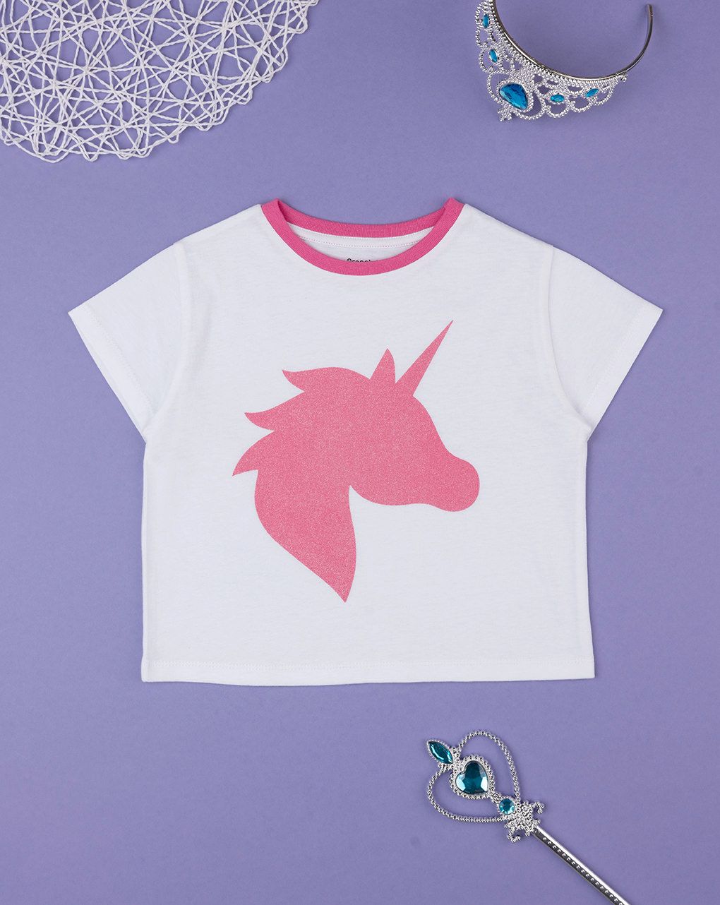 παιδικό t-shirt λευκό με μονόκερο για κορίτσι - Prénatal