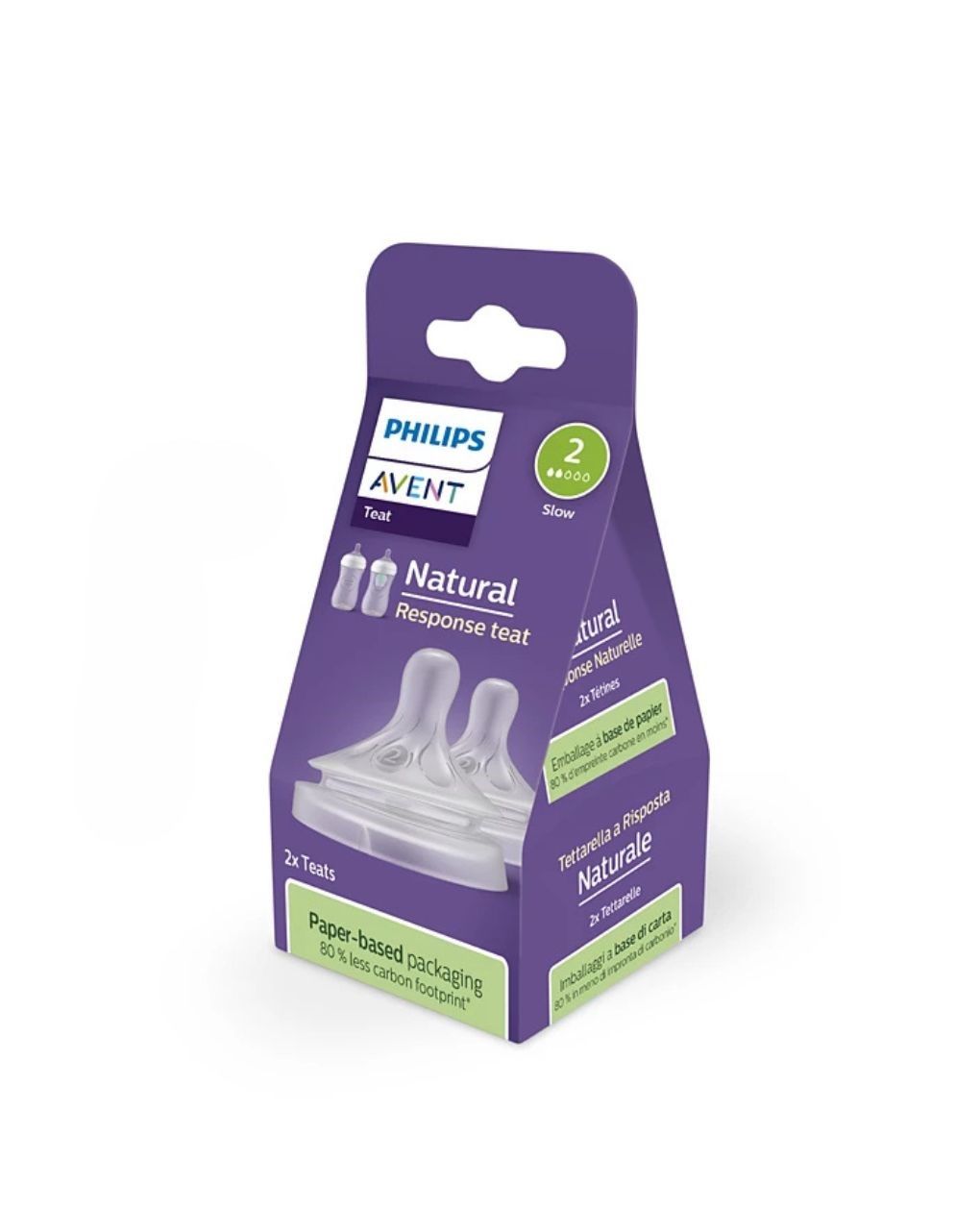 Philips avent θηλή σιλικόνης natural response 2τμχ αργής ροής 0m+ scy962/02 - Philips Avent