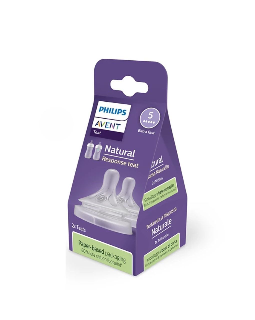 Philips avent θηλή σιλικόνης natural response 2τμχ πολύ γρήγορης ροής 6m+ scy965/02 - Philips Avent