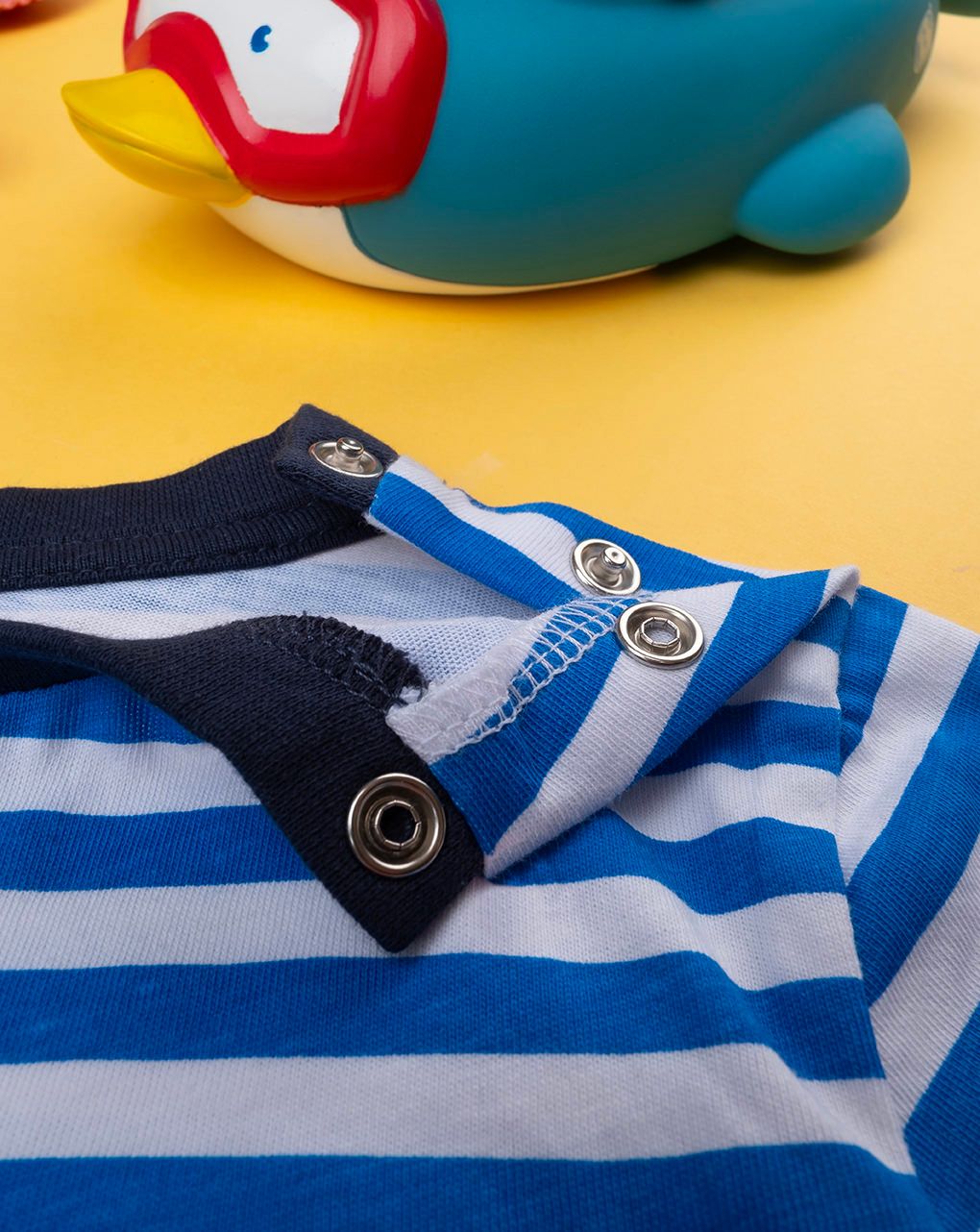 βρεφικό t-shirt ριγέ μπλε/λευκό με τσέπη για αγόρι - Prénatal