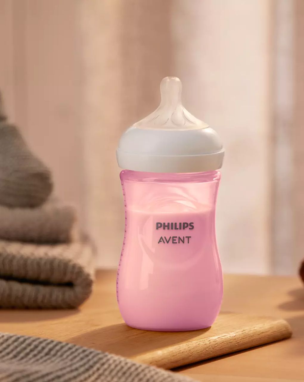 Philips avent πλαστικό μπιμπερό natural response 1m+ 260ml ροζ, scy903/11 - Philips Avent