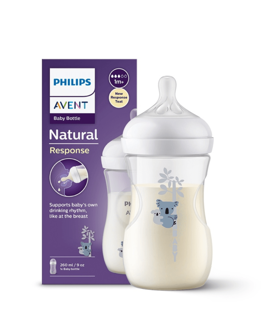 Philips avent natural response πλαστικό μπιμπερό 1m+ 260ml κοάλα 1τμχ scy903/67 - Philips Avent