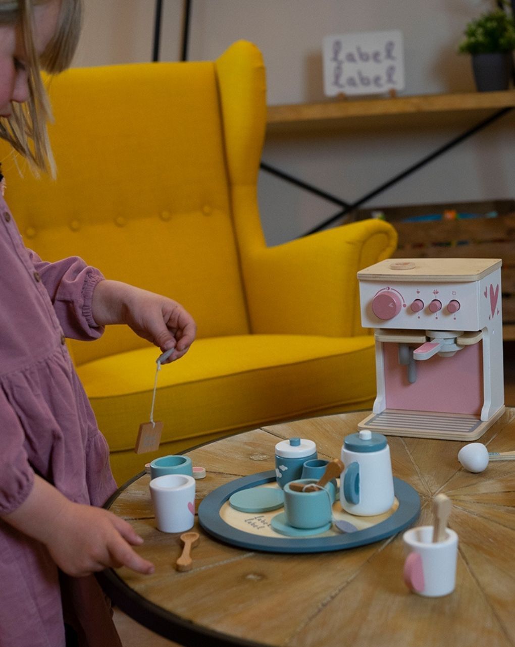 Label label ξύλινο σετ τσαγιού πράσινο llwt-24814 - Label Label