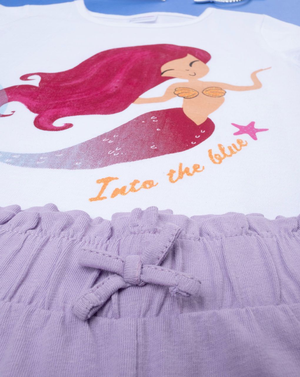 παιδικό σετ t-shirt και σορτσάκι με γοργόνα για κορίτσι - Prénatal