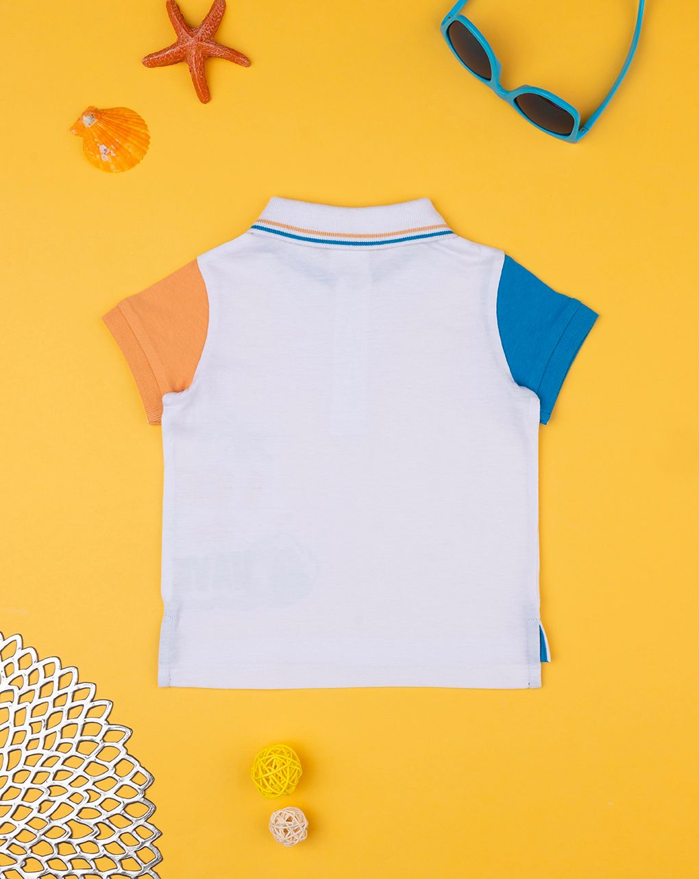 βρεφικό t-shirt πόλο λευκό surf για αγόρι - Prénatal