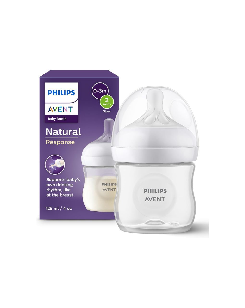 Philips avent πλαστικό μπιμπερό natural response 125ml μέτριας ροής 0-3m scy900/01 - Philips Avent