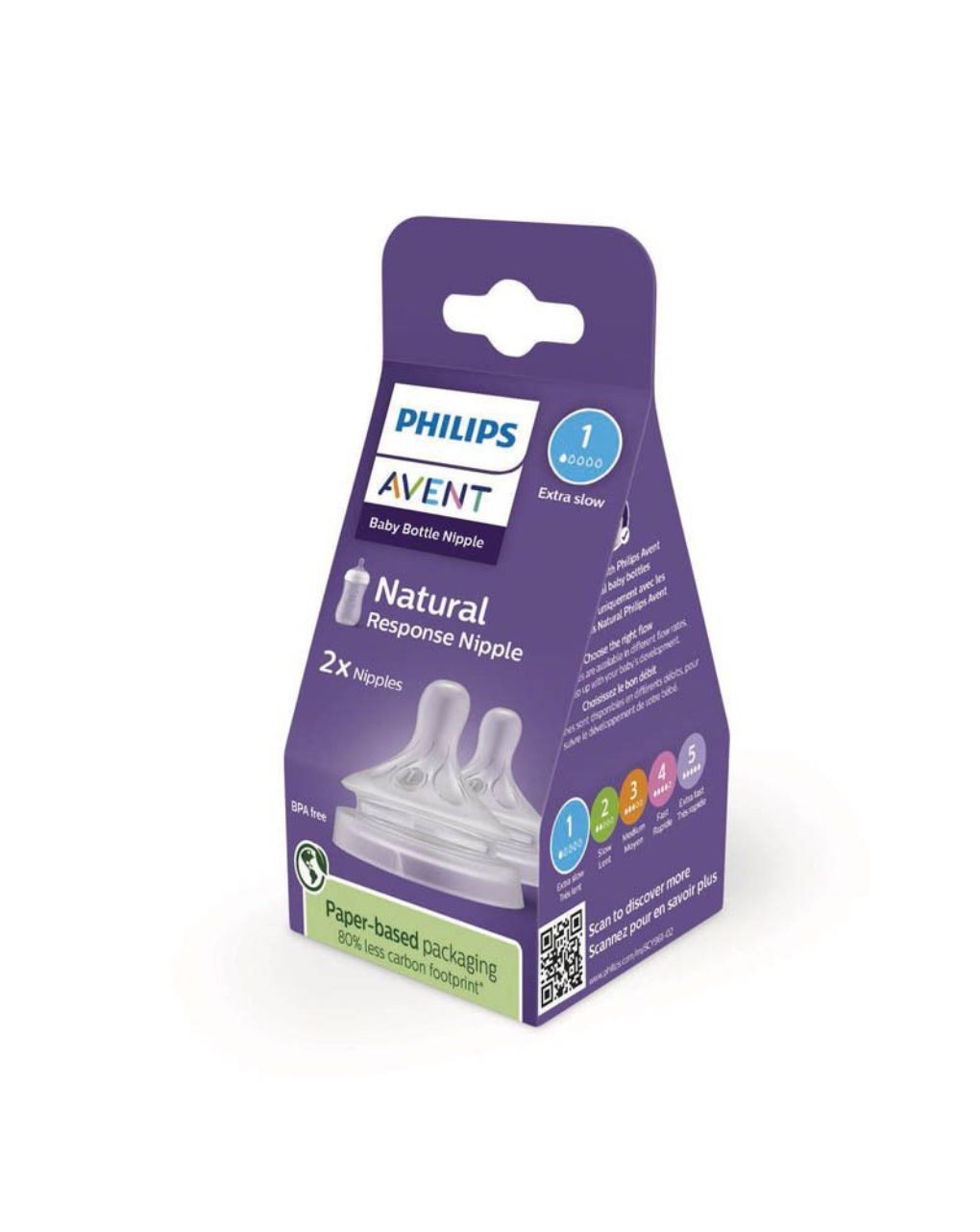 Philips avent θηλή σιλικόνης natural response 2τμχ πολύ αργής ροής 0m+ scy961/02 - Philips Avent