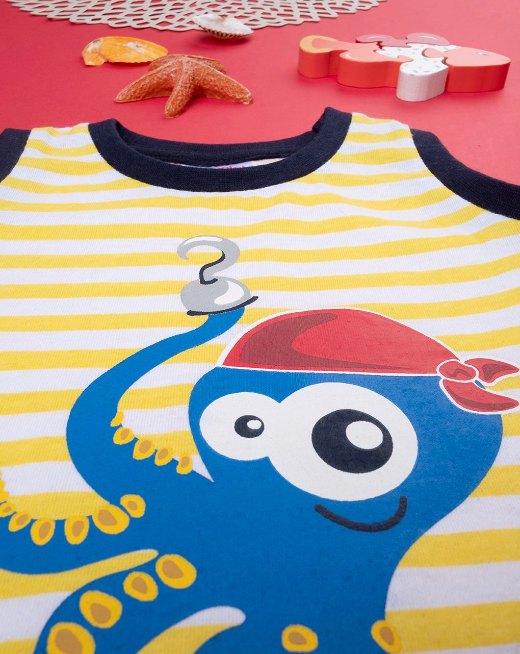 βρεφικό σετ μπλούζα και σορτσάκι με χταπόδι για αγόρι - Prénatal