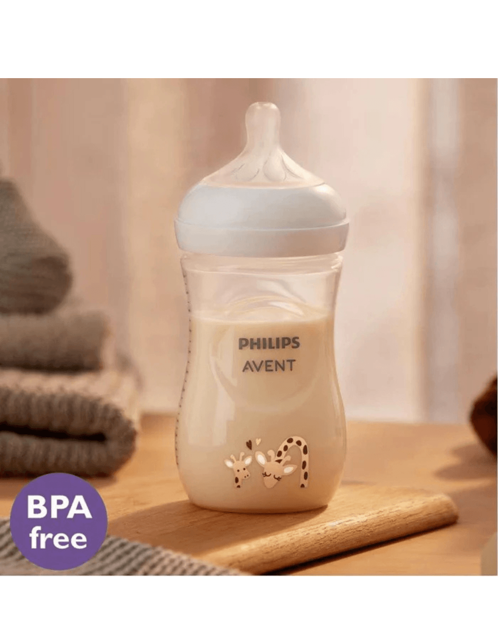 Philips avent πλαστικό μπιμπερό natural response 3-6m+ 260ml καμηλοπάρδαλη, scy903/66 - Philips Avent