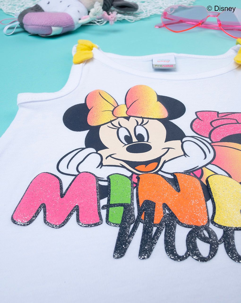 βρεφική αμάνικη μπλούζα λευκή με τη minnie για κορίτσι - Prénatal