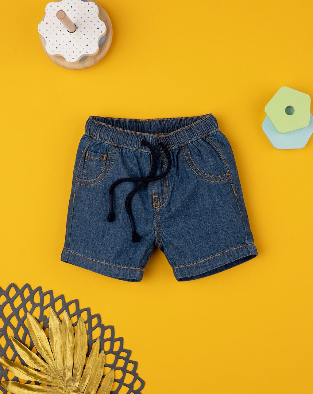 βρεφικό τζιν σορτσάκι μπλε σκούρο για αγόρι - Prénatal