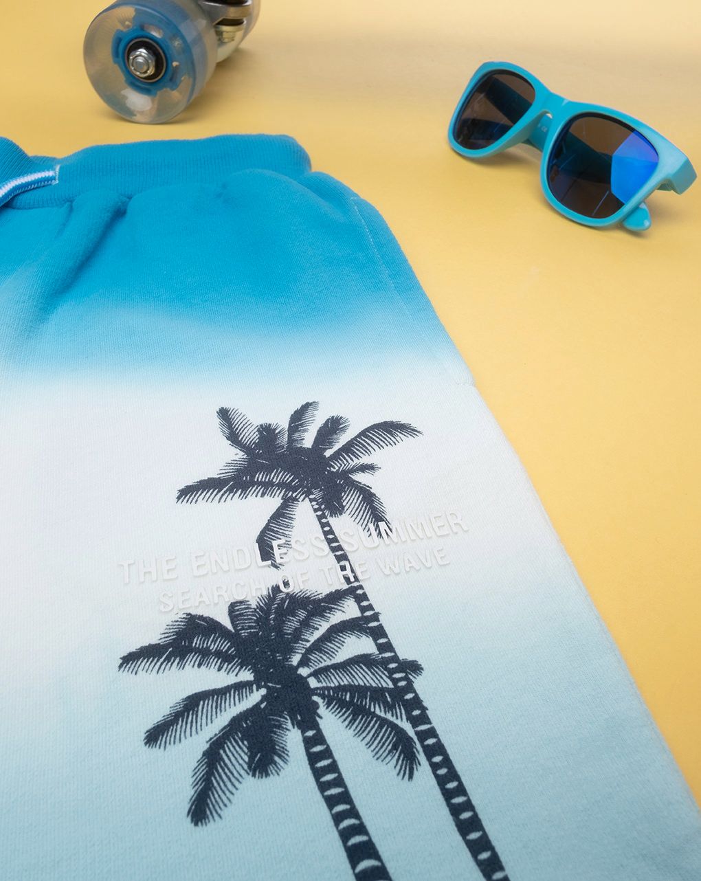 παιδικό σορτσάκι μπλε ντεγκραντέ με φοίνικες για αγόρι - Prénatal