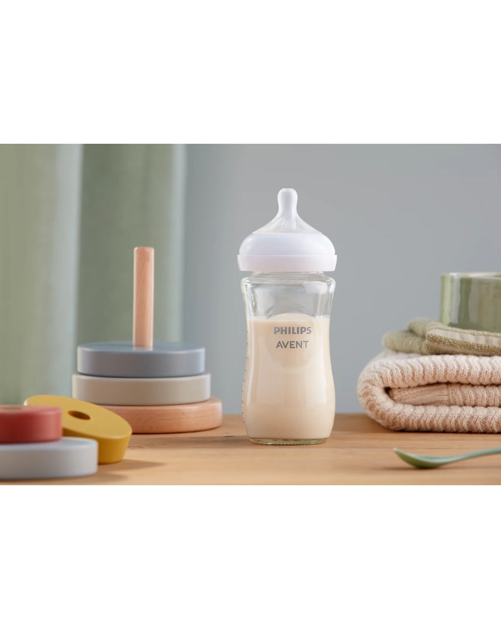 Philips avent γυάλινο μπιμπερό natural response 3-6m μέτριας ροής 240ml scy933/01 - Philips Avent