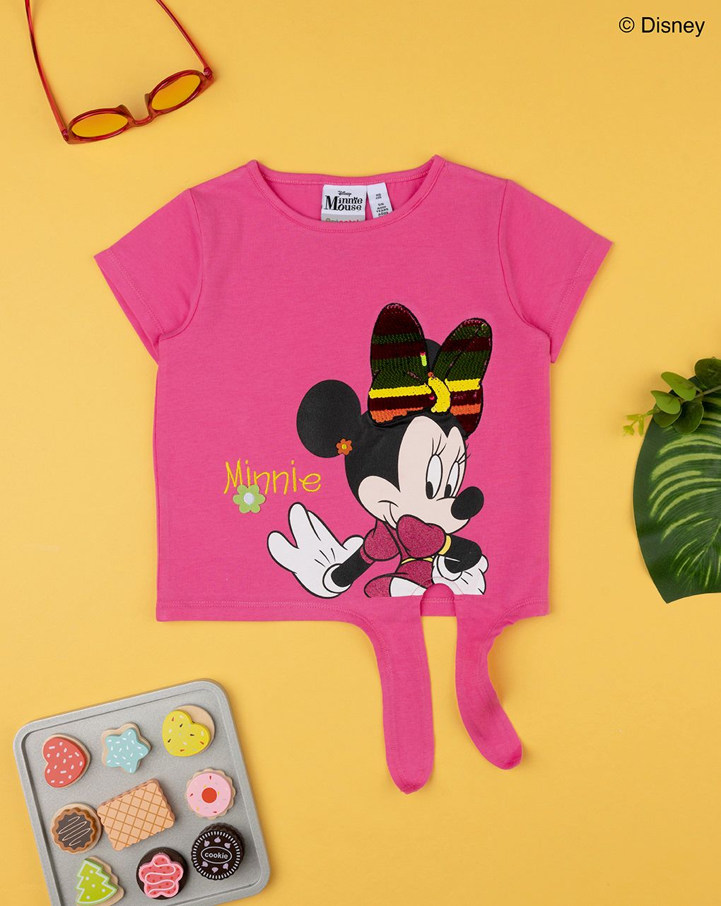 παιδικό t-shirt φούξια με τη minnie για κορίτσι - Prénatal