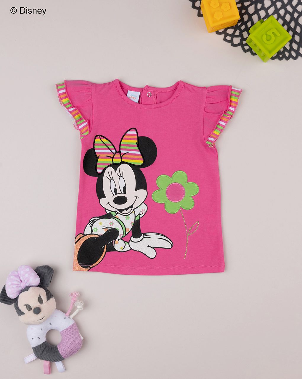 βρεφικό t-shirt φούξια με την minnie για κορίτσι