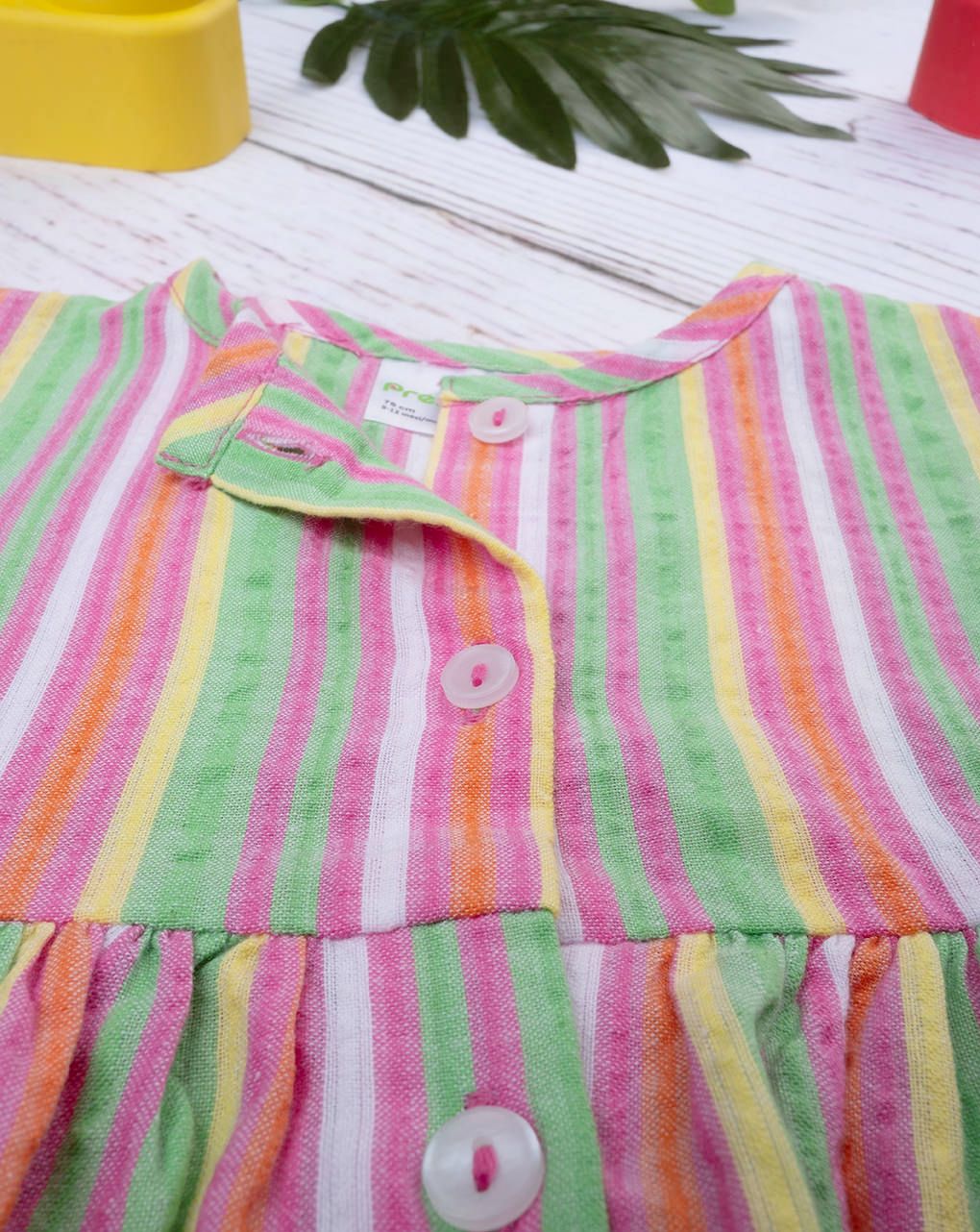 βρεφικό φόρεμα ριγέ πολύχρωμο για κορίτσι - Prénatal