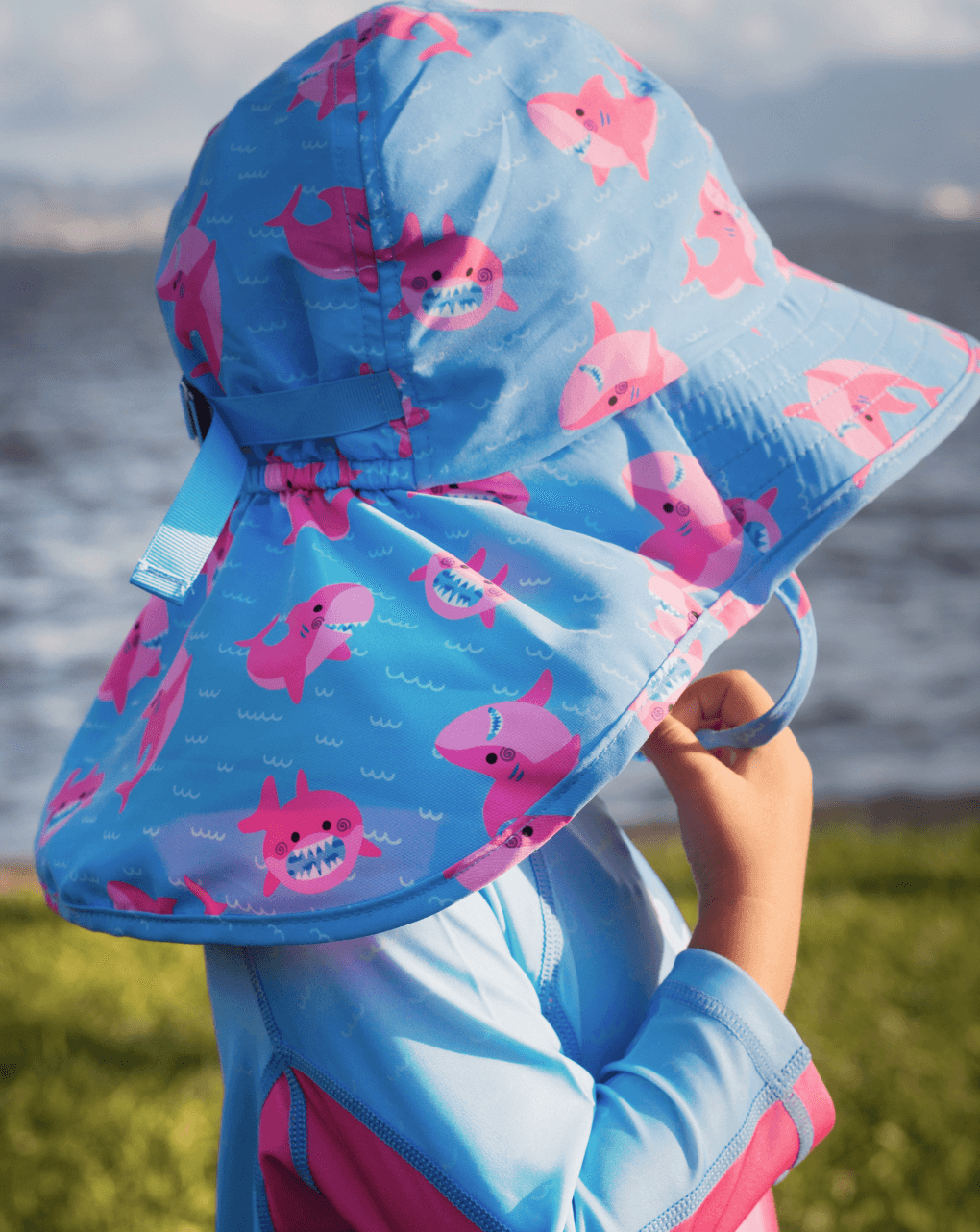 Zoocchini καπέλο λεγεωνάριου upf50 ροζ καρχαρίας για κορίτσι