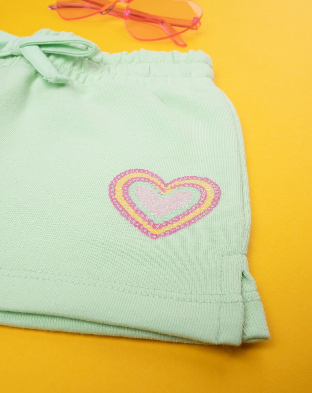 βρεφικό σορτσάκι φυστικί με καρδούλες για κορίτσι - Prénatal