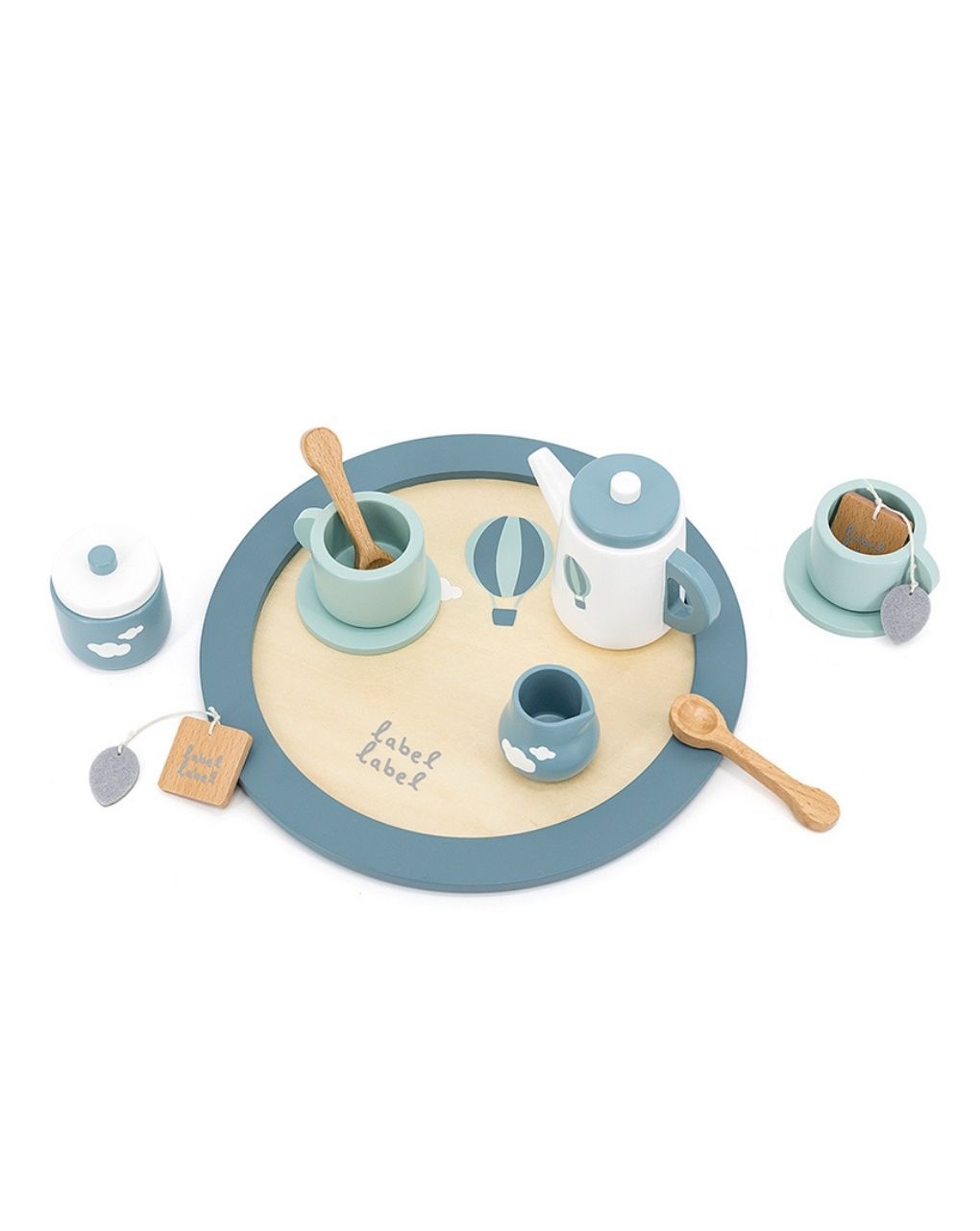 Label label ξύλινο σετ τσαγιού πράσινο llwt-24814 - Label Label