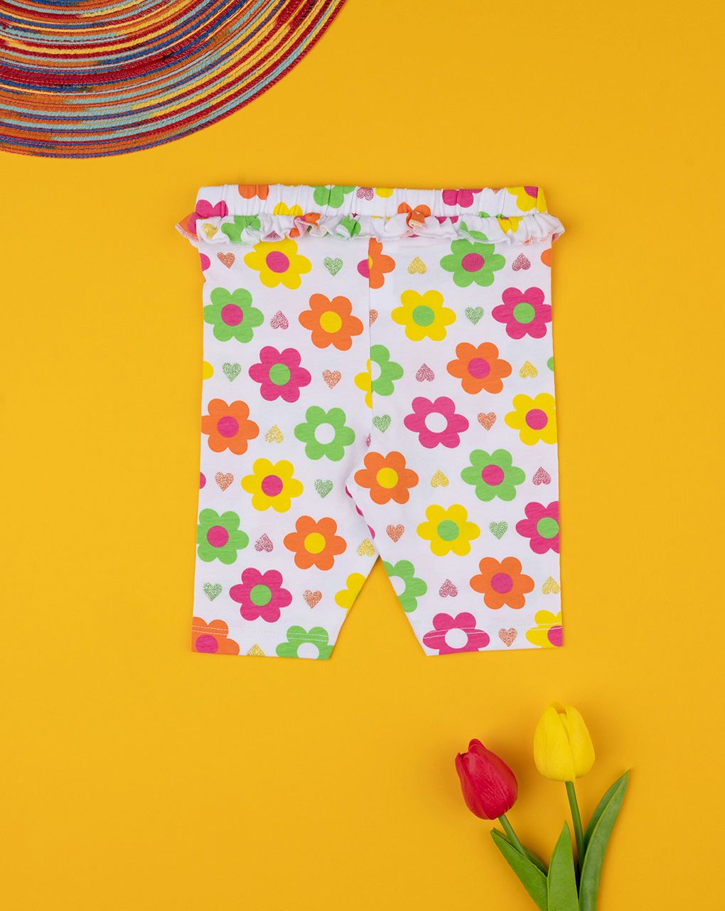 βρεφικό κολάν 3/4 λευκό φλοράλ για κορίτσι - Prénatal