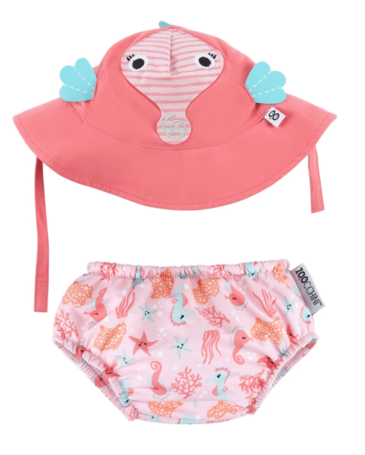 Zoocchini σετ μαγιό και καπέλο upf50+ sally the seahorse για κορίτσι