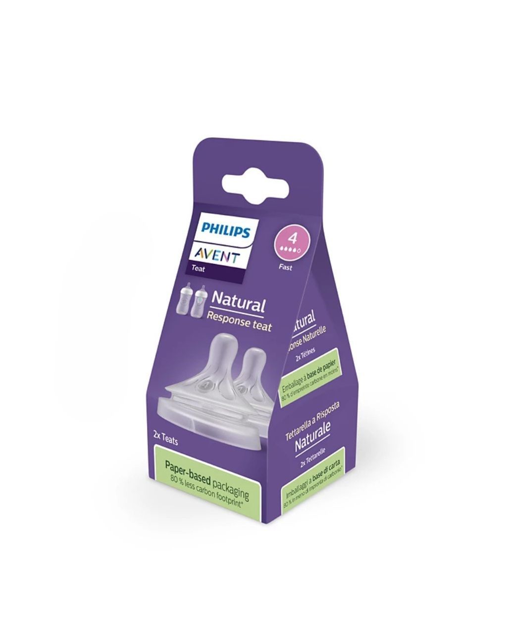 Philips avent θηλή σιλικόνης natural response 2τμχ γρήγορης ροής 3m+ scy964/02 - Philips Avent