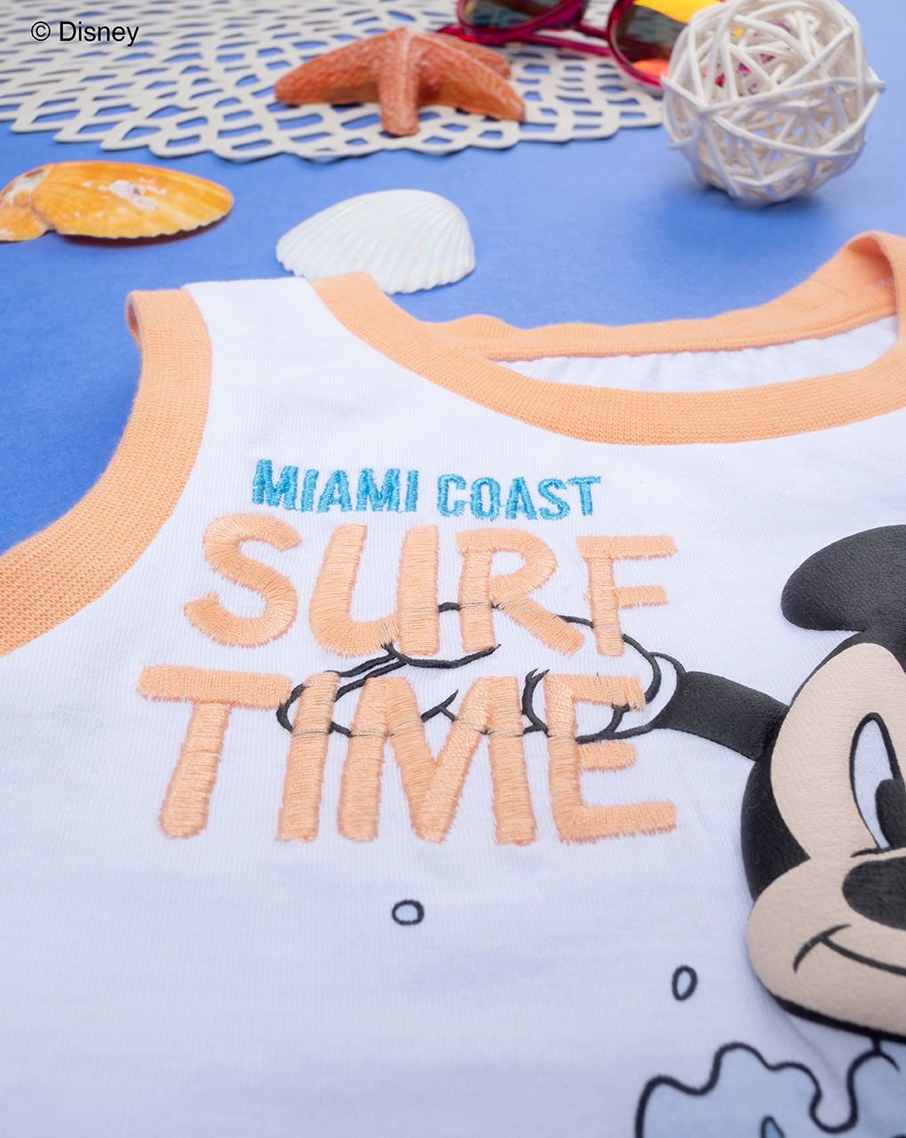 βρεφική αμάνικη μπλούζα λευκή με το mickey για αγόρι - Prénatal