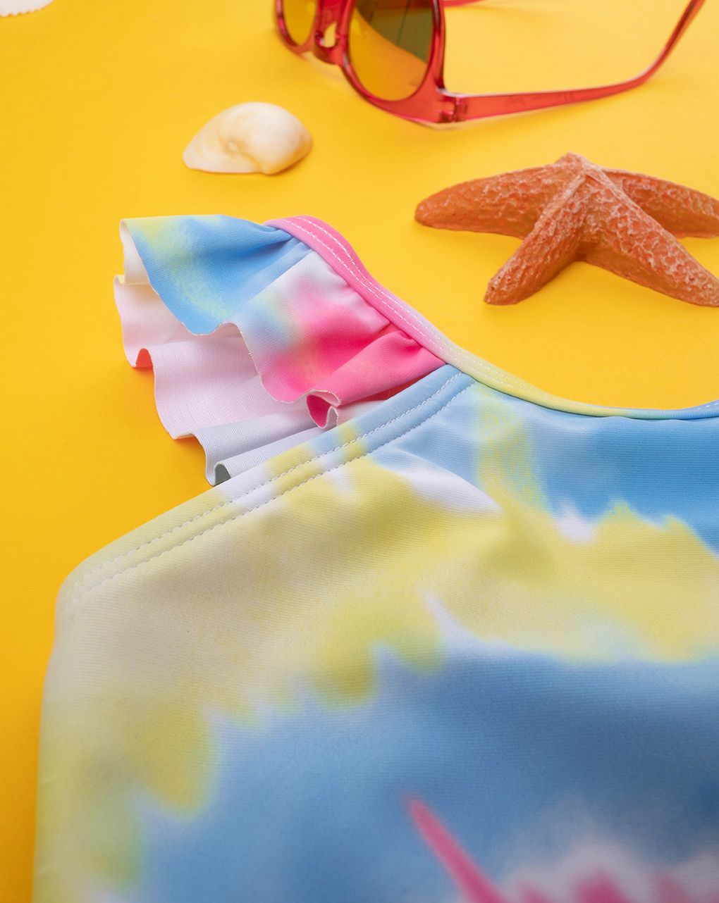 βρεφικό ολόσωμο μαγιό tie&dye με καρδιά για κορίτσι - Prénatal