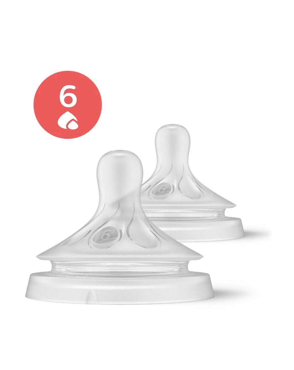 Philips avent θηλή μαλακής σιλικόνης natural response 2τμχ 6m+(μέγιστης ροής) scy966/02