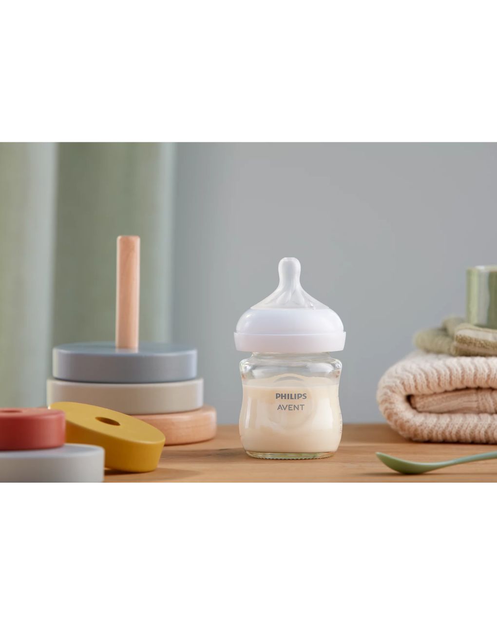 Philips avent γυάλινο μπιμπερό natural response 120ml αργής ροής 0-3m scy930/01 - Philips Avent