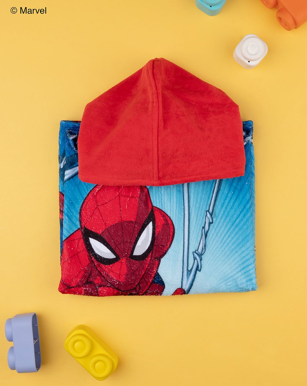 παιδικό πόντσο θαλάσσης μπλε με τον spiderman για αγόρι - Prénatal