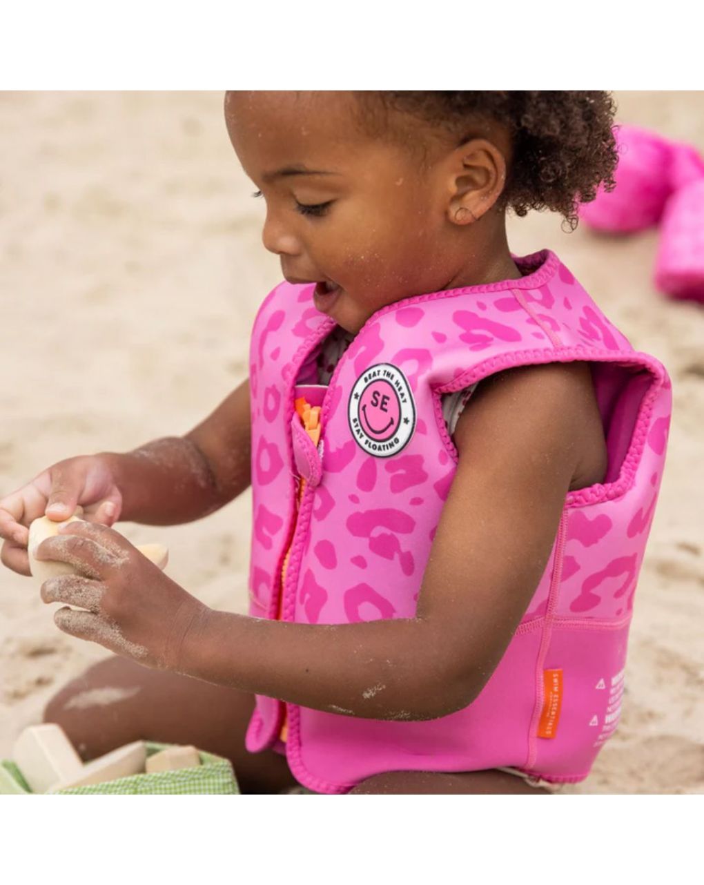 Swim essentials: σωσίβιο γιλέκο για 18-30 κιλά "pink leopard" swe-2020se105 - Swim Essentials