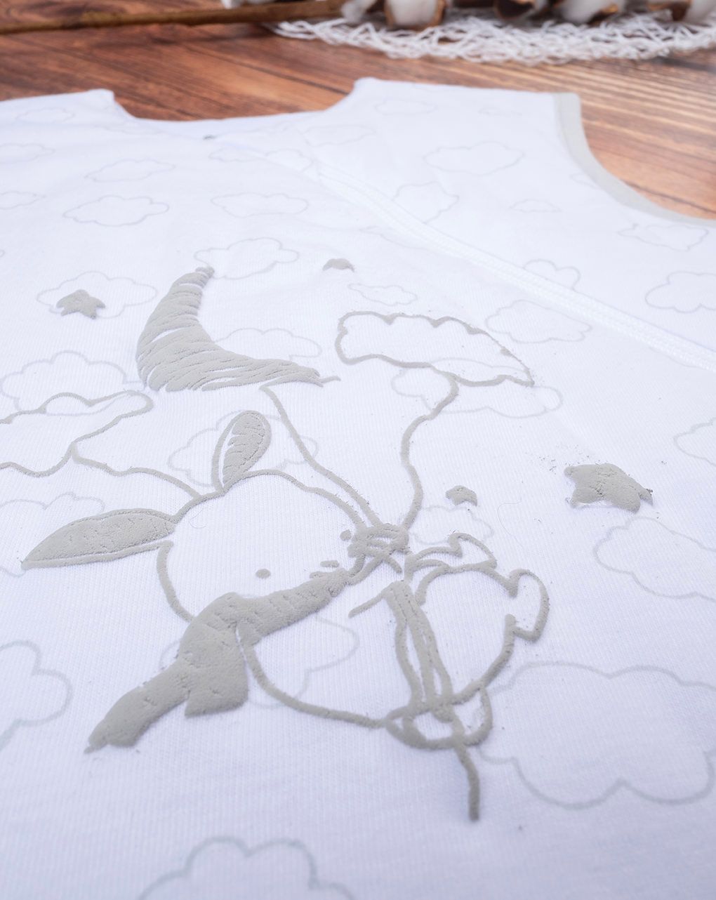 βρεφικός αμάνικος υπνόσακος λευκός με λαγουδάκια 2.5 tog unisex - Prénatal