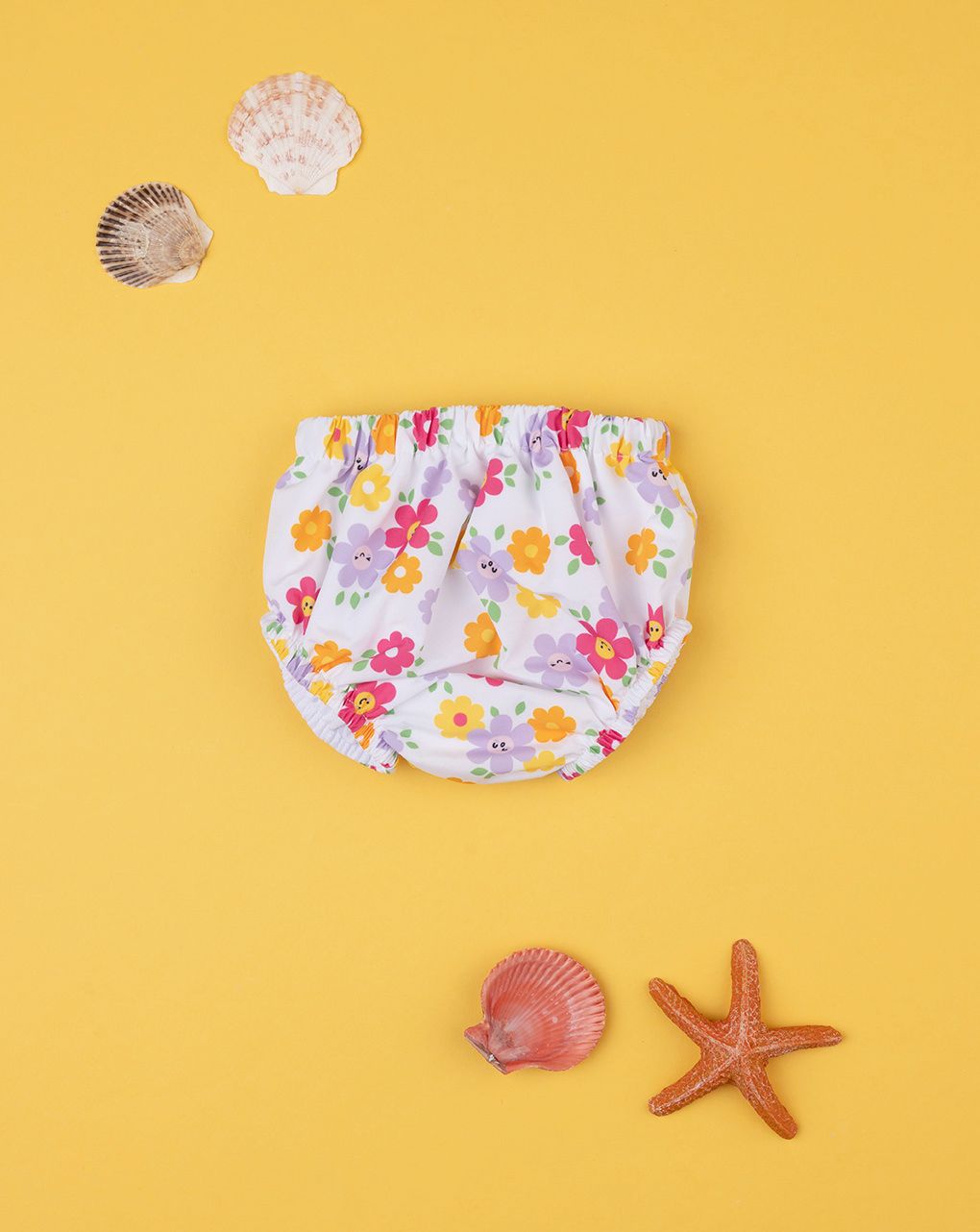 βρεφικό μαγιό πάνα λευκό με λουλούδια για κορίτσι - Prénatal