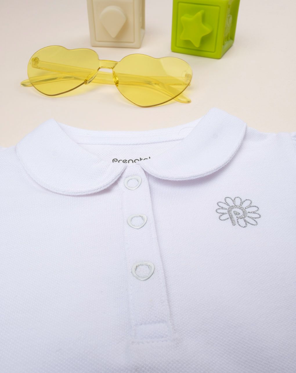 βρεφικό t-shirt πόλο λευκό p για κορίτσι - Prénatal