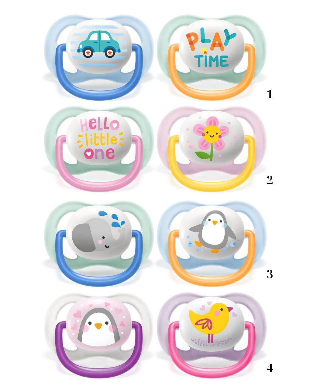 Philips avent πιπίλα ultra air animals 2τμχ 0-6m(4 σχέδια), scf080/11