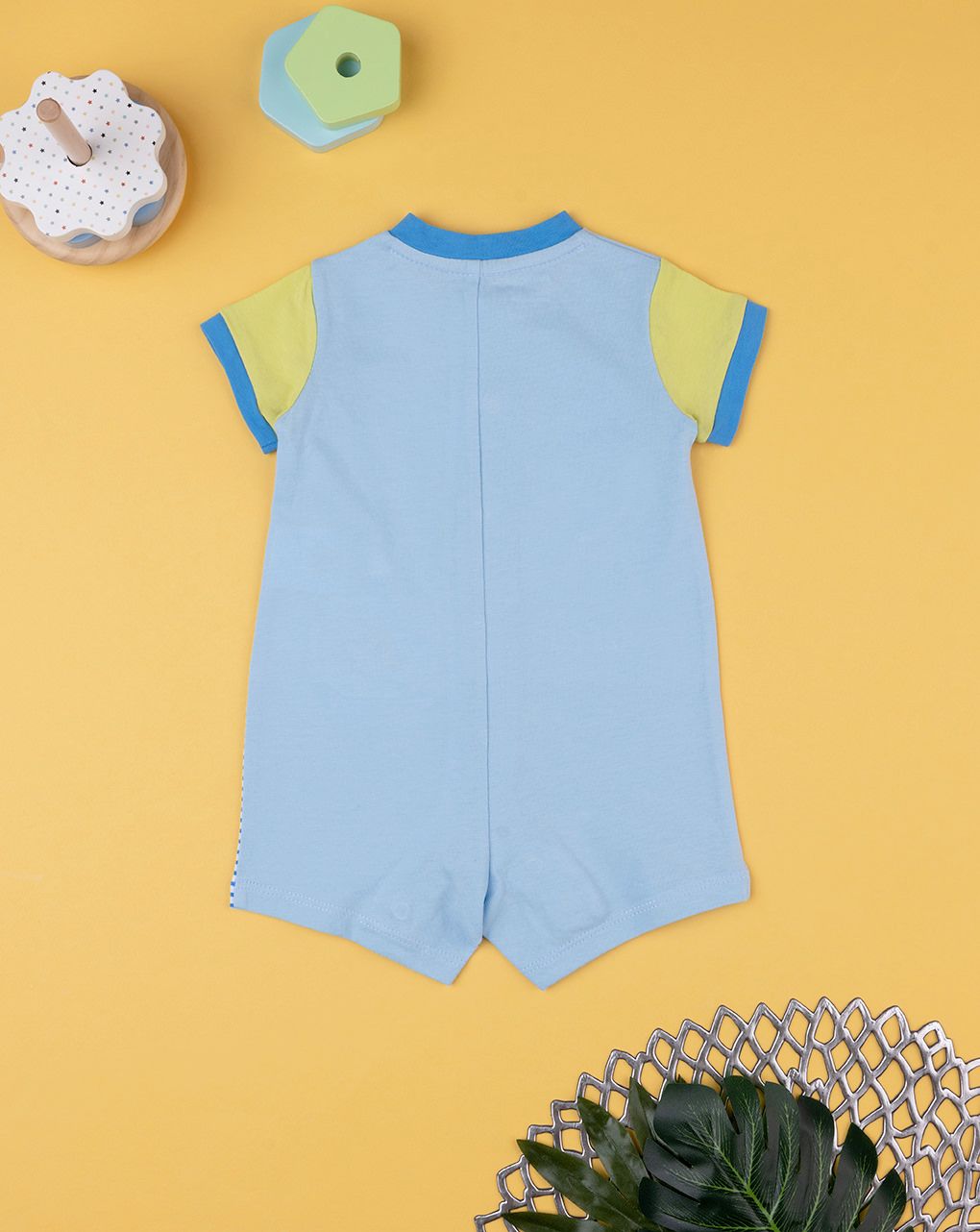 βρεφικό φορμάκι γαλάζιο/ριγέ με ζωάκια για αγόρι - Prénatal