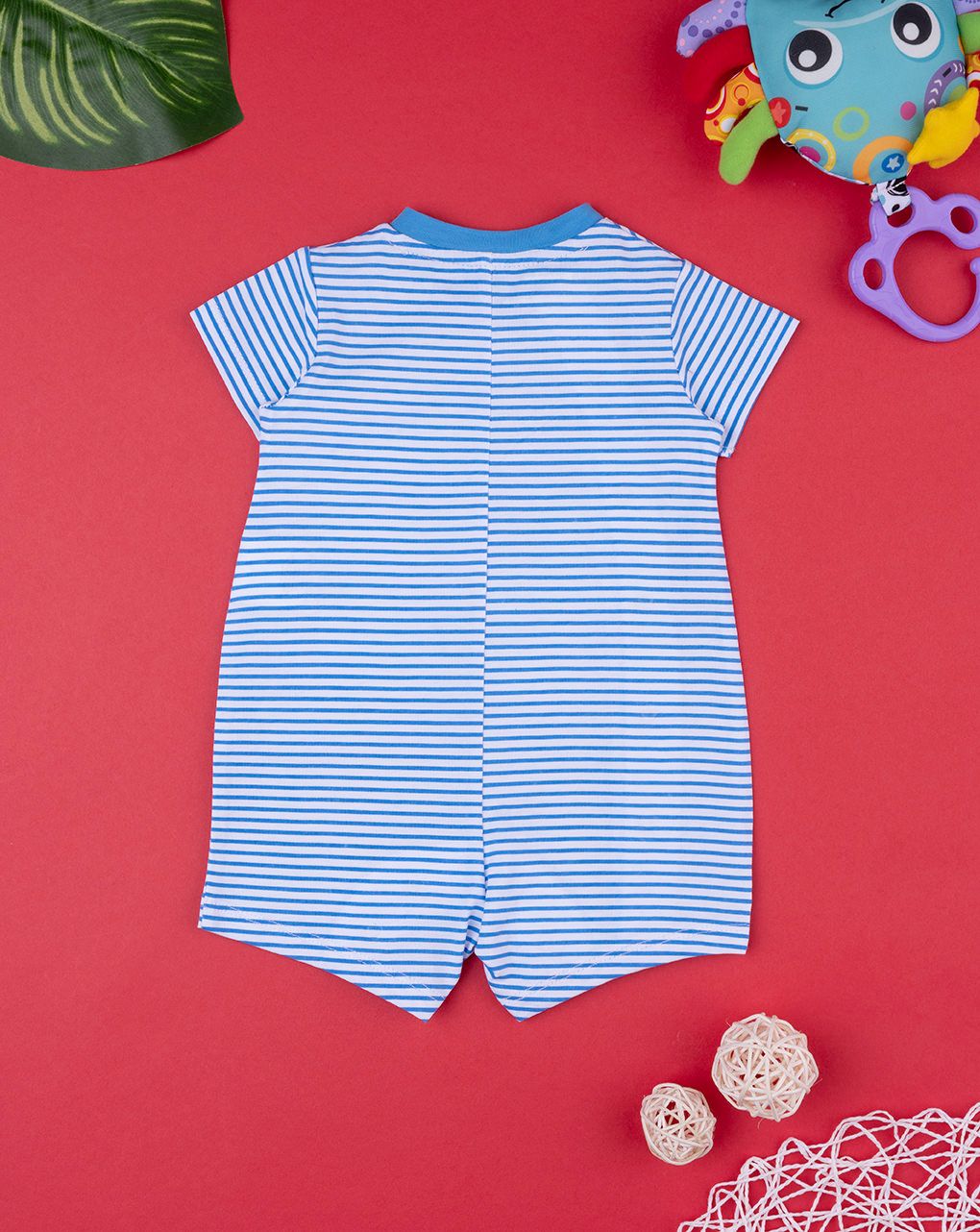 βρεφικό φορμάκι μπλε/λευκό με ζωάκια για αγόρι - Prénatal