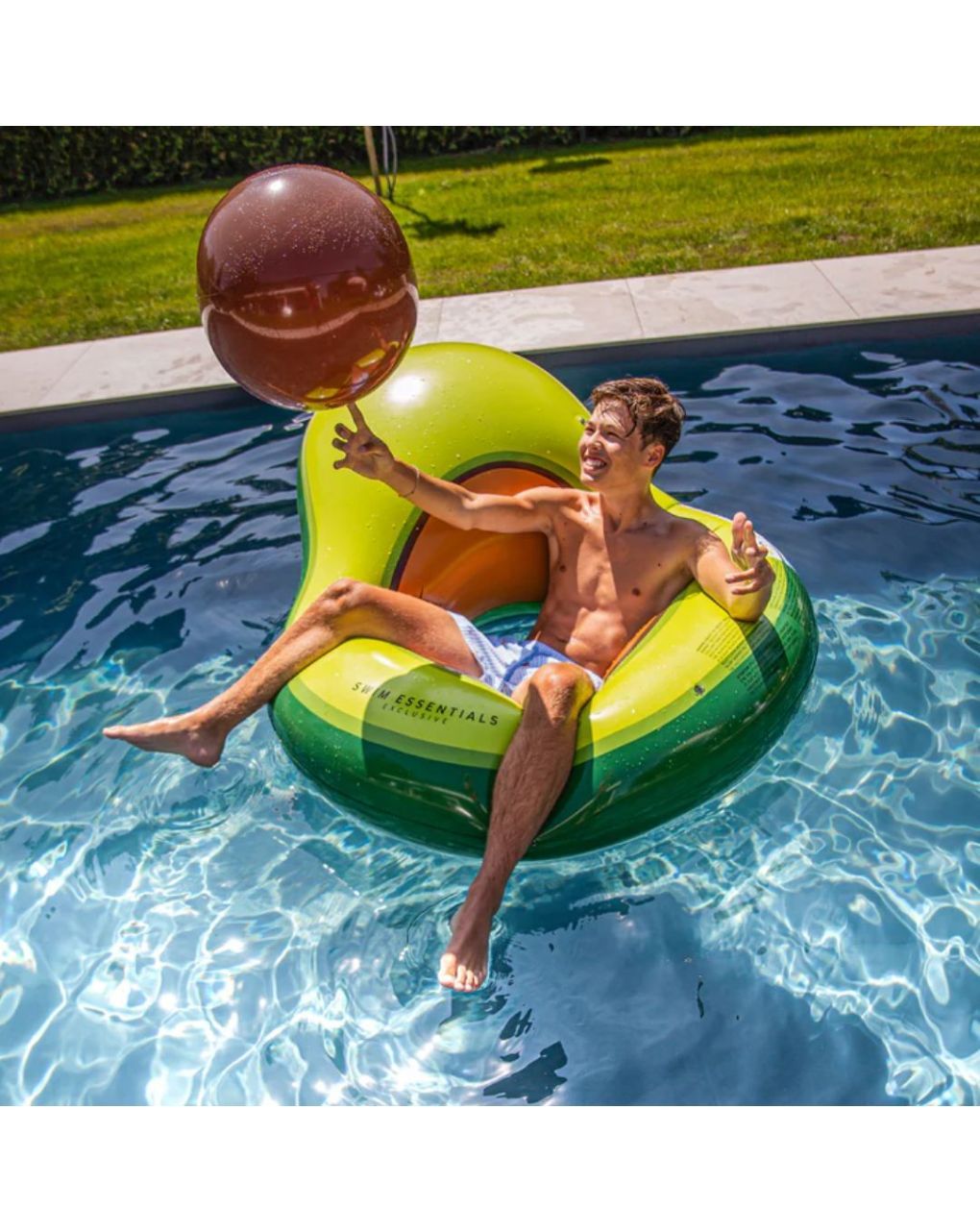 Swim essentials στρώμα θαλάσσης αβοκάντο 180x120εκ με φουσκωτή μπάλα swe-2020se08 - Swim Essentials