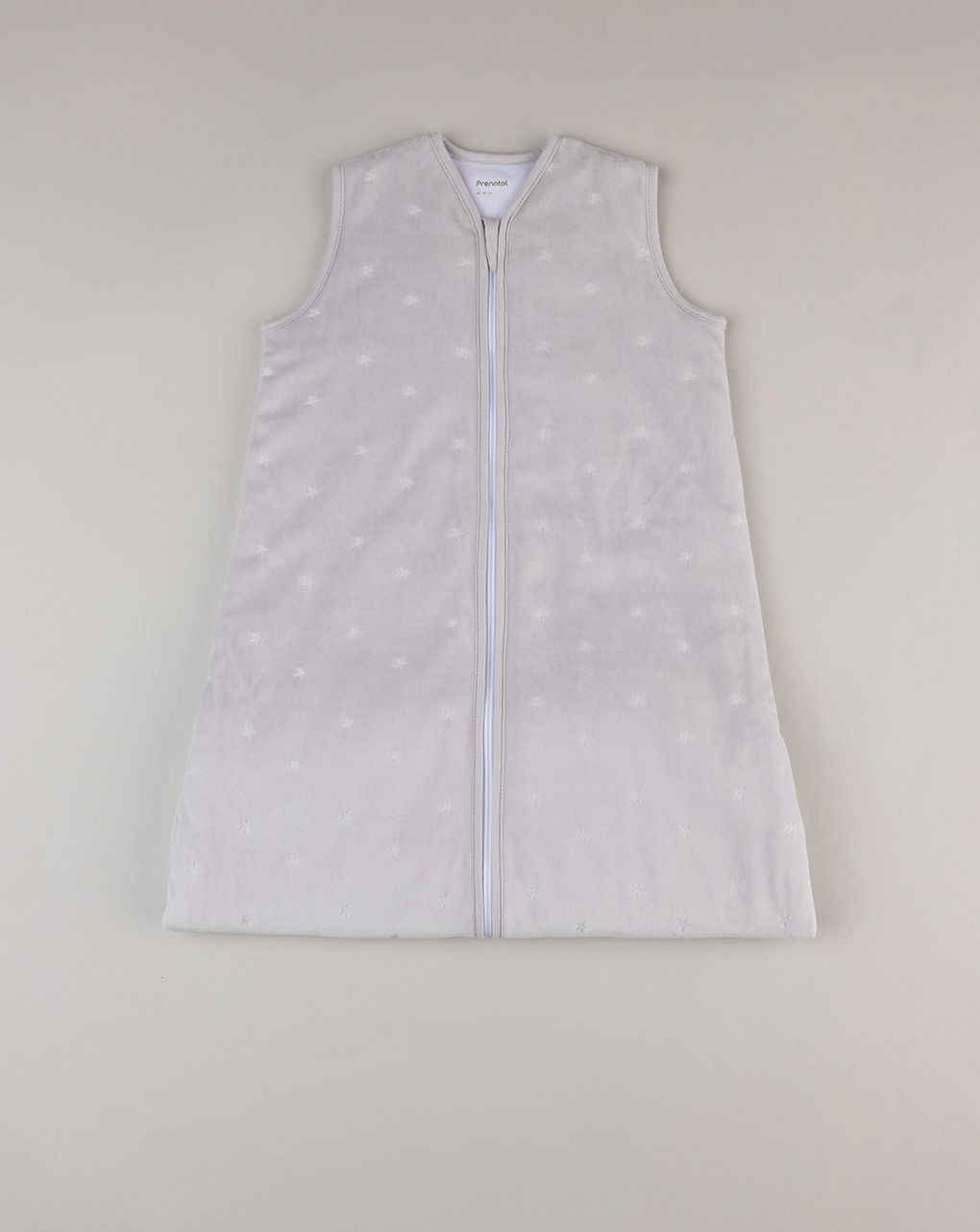 βρεφικός σενίλ αμάνικος χειμερινός υπνόσακος γκρι με αστεράκια 3.0 tog unisex - Prénatal