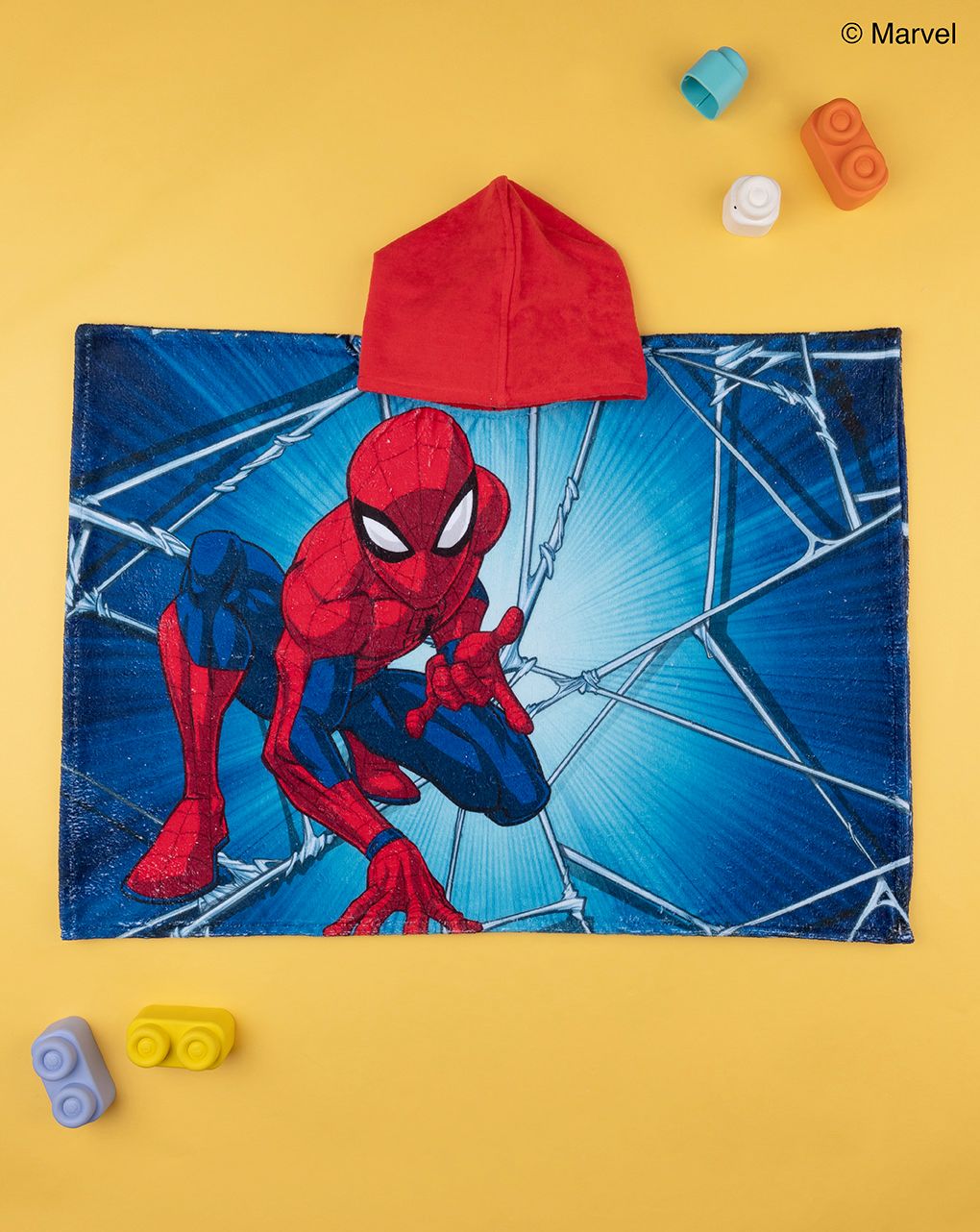 παιδικό πόντσο θαλάσσης μπλε με τον spiderman για αγόρι - Prénatal