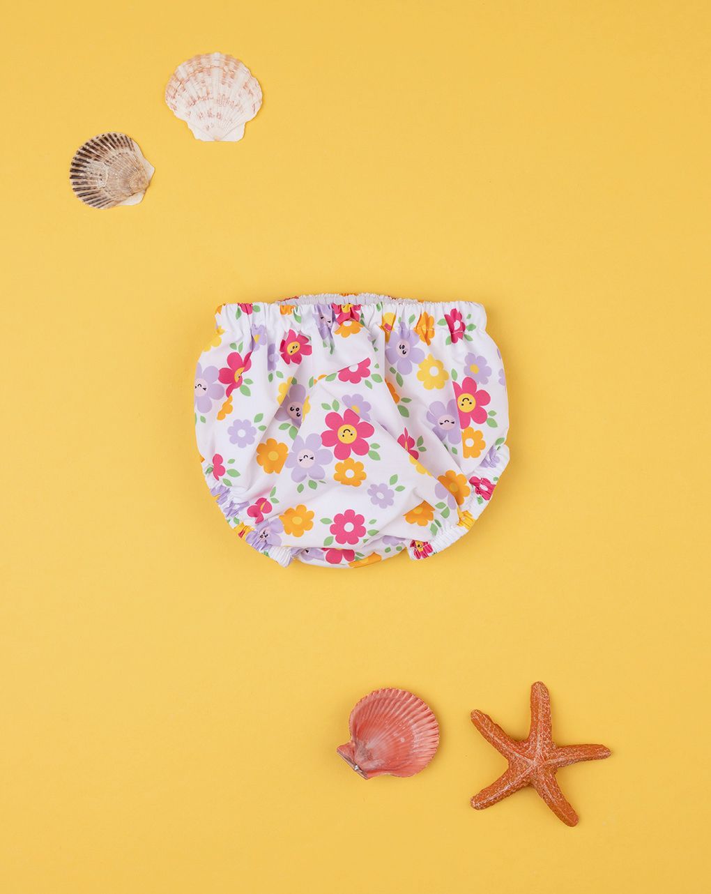 βρεφικό μαγιό πάνα λευκό με λουλούδια για κορίτσι - Prénatal