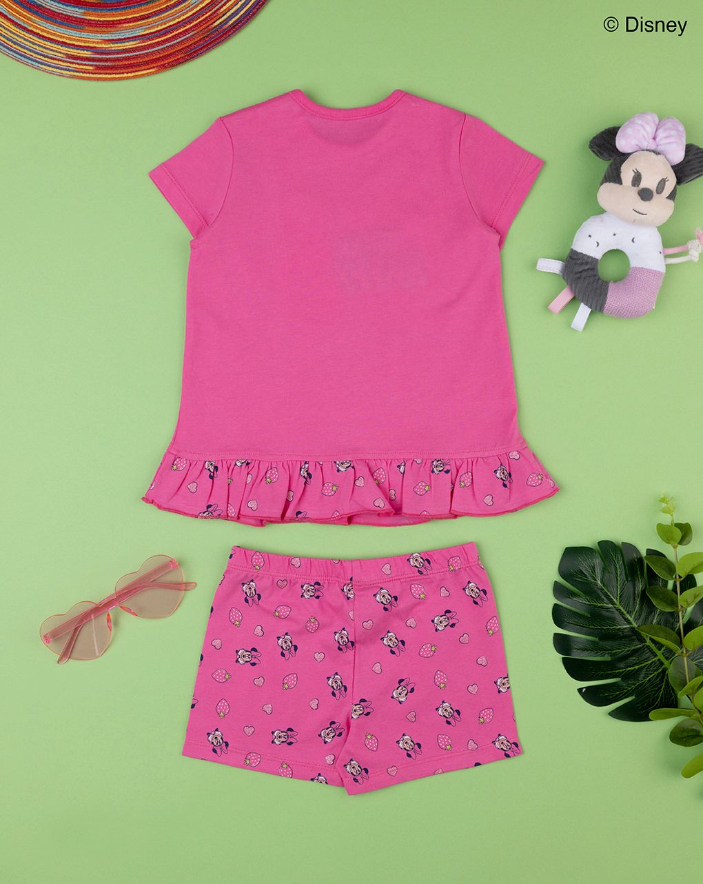 βρεφική πιτζάμα κοντή φούξια με τη minnie για κορίτσι - Prénatal