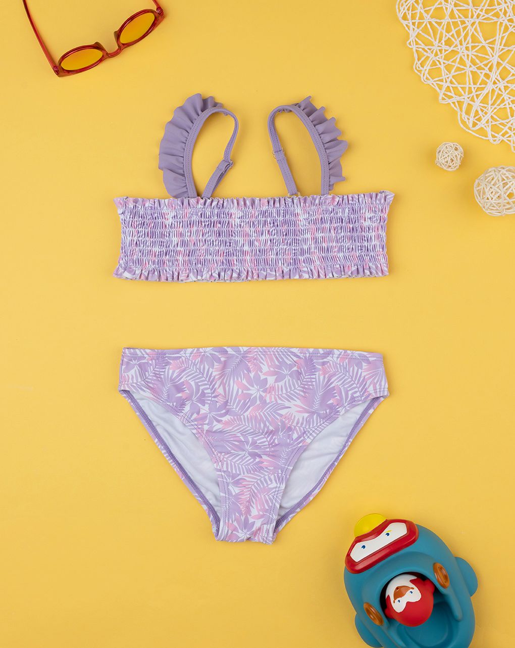 παιδικό μαγιό μπικίνι λιλά τρόπικαλ για κορίτσι - Prénatal
