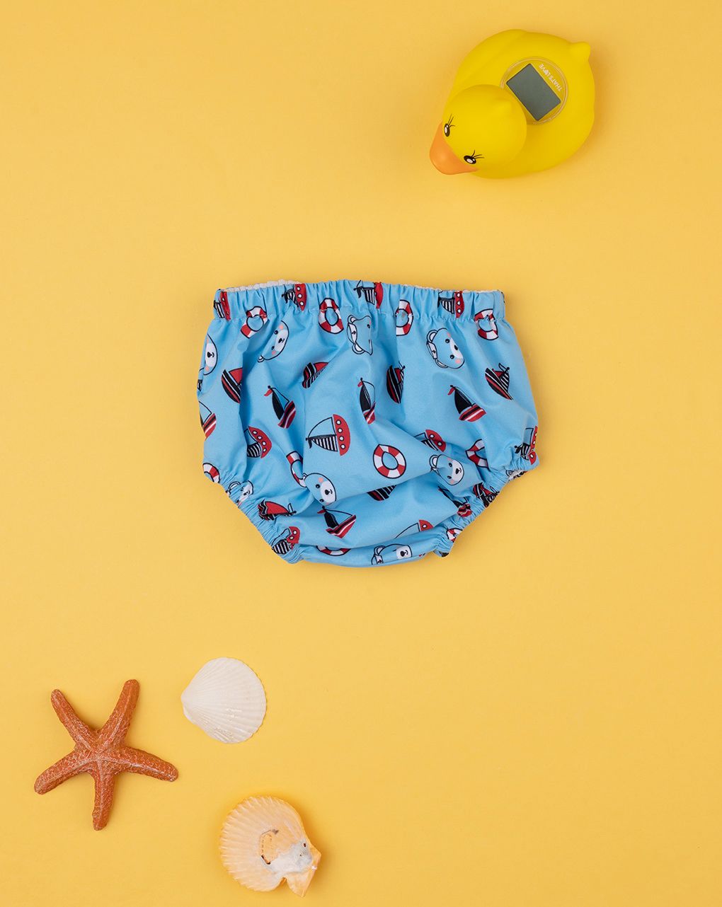 βρεφικό μαγιό πάνα γαλάζιο με καραβάκια για αγόρι - Prénatal