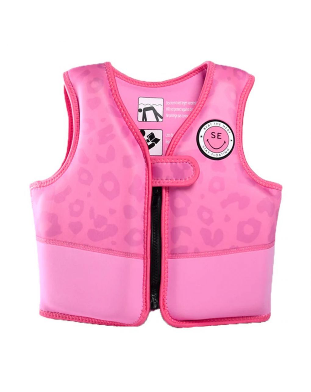 Swim essentials: σωσίβιο γιλέκο για 18-30 κιλά "pink leopard" swe-2020se105 - Swim Essentials