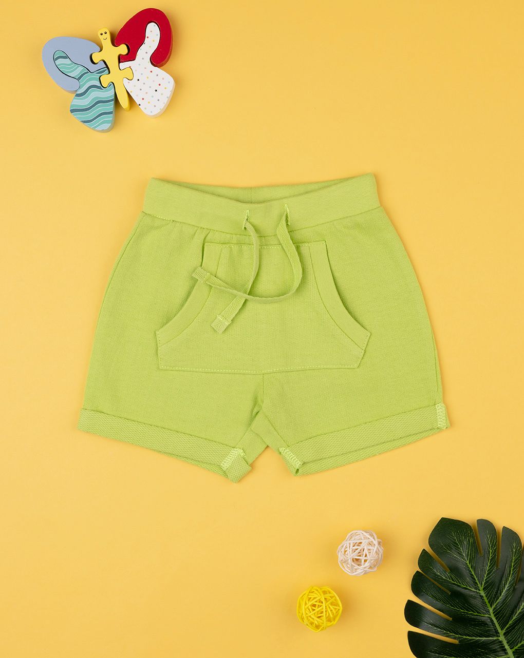βρεφικό σορτσάκι λαχανί με τσέπη για αγόρι