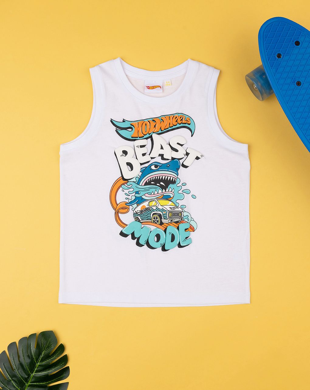 παιδική αμάνικη μπλούζα λευκή hot wheels για αγόρι - Prénatal