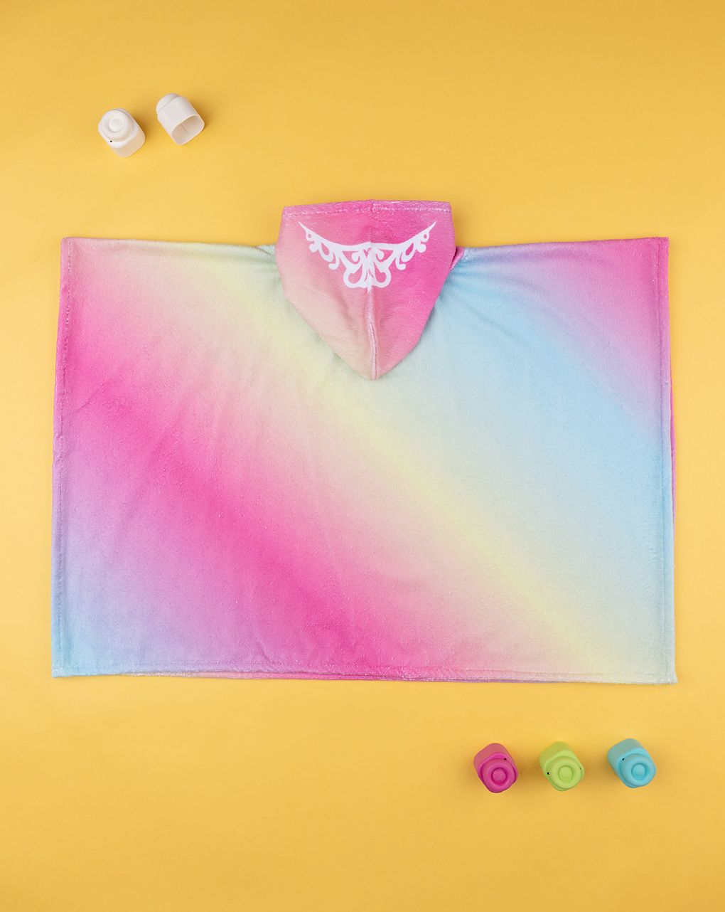 παιδικό πόντσο θαλάσσης ντεγκρατέ με γατάκι για κορίτσι - Prénatal