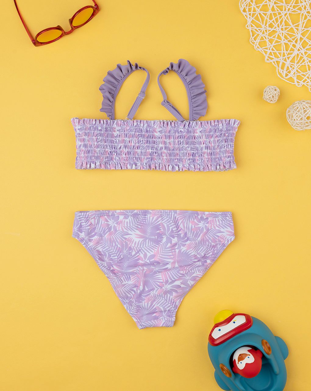 παιδικό μαγιό μπικίνι λιλά τρόπικαλ για κορίτσι - Prénatal